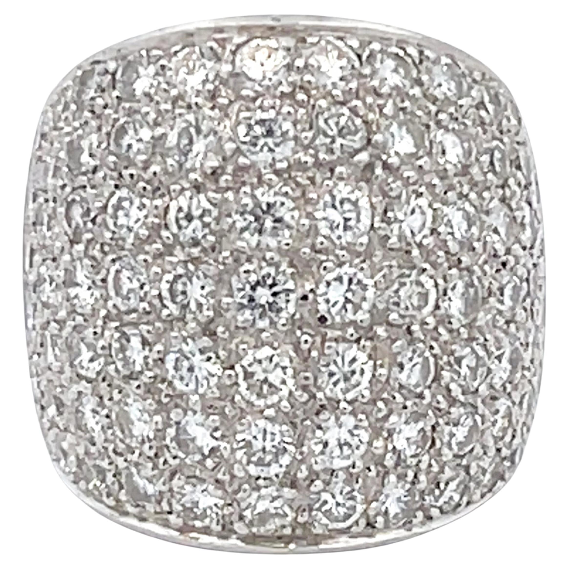 Diamant-Sattee-Ring aus Platin mit Sattel
