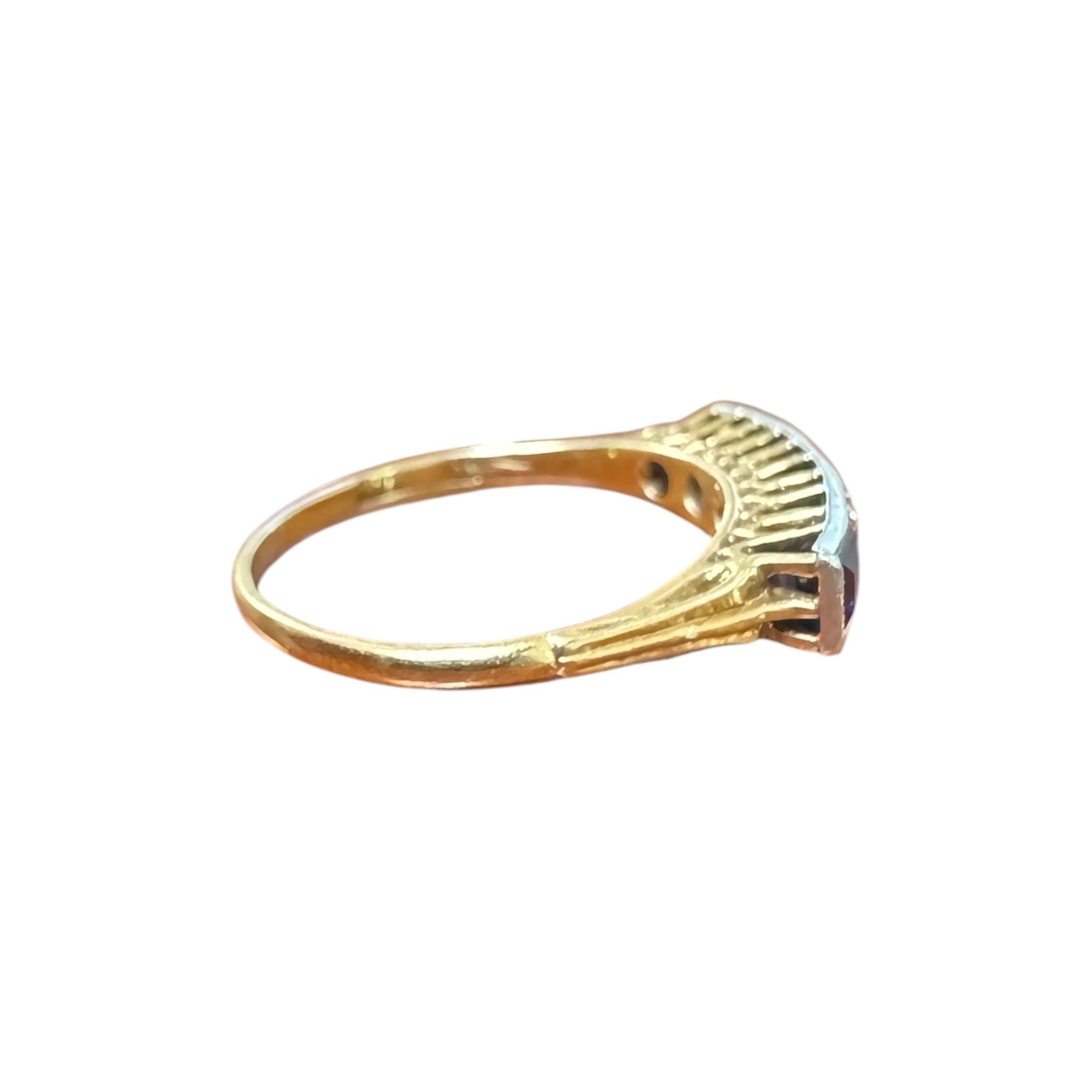 Vintage Diamond & Sapphire Band Style Ring For Sale 3