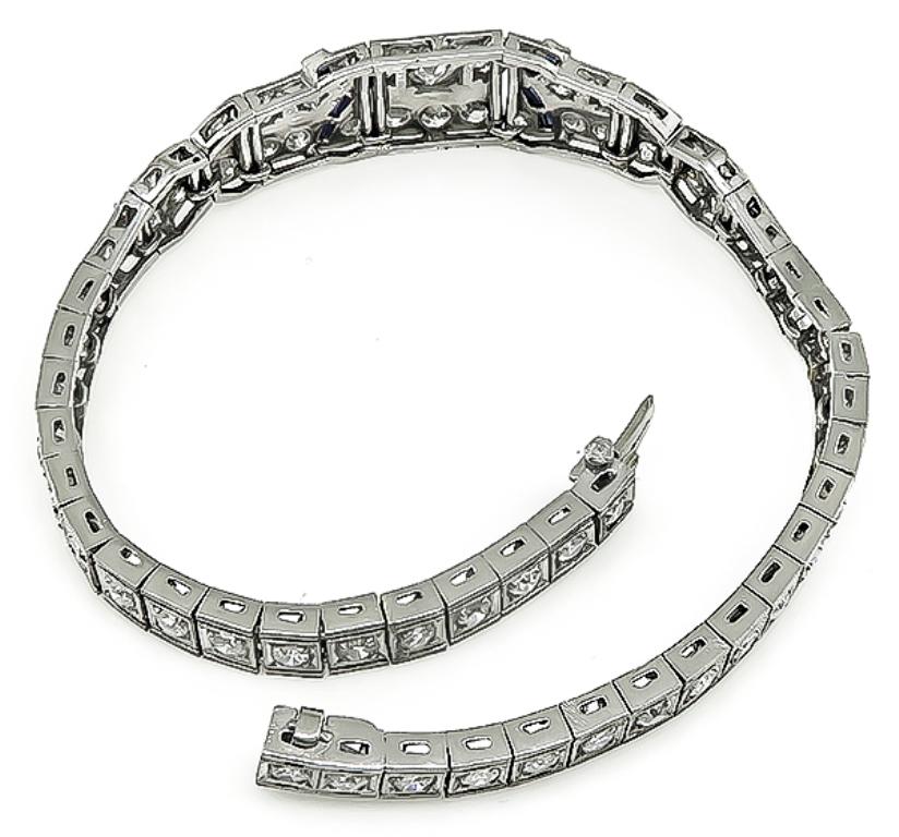 Armband mit Diamanten und Saphiren im Zustand „Gut“ im Angebot in New York, NY