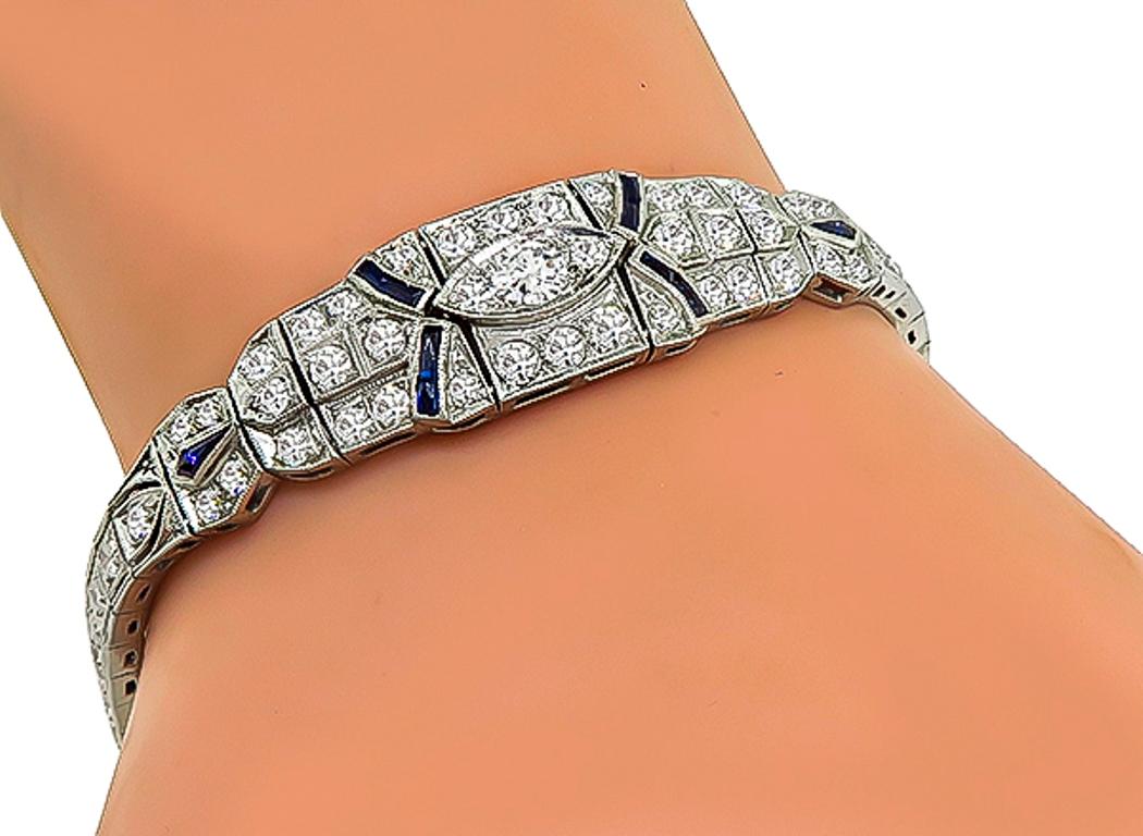 Armband mit Diamanten und Saphiren für Damen oder Herren im Angebot