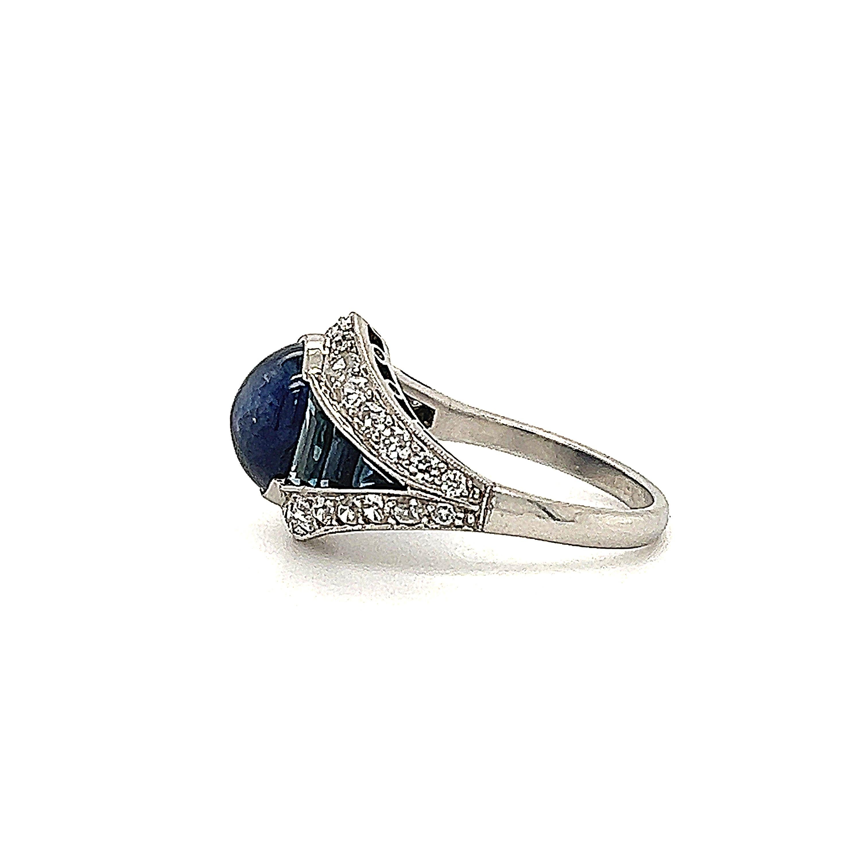 Mixed Cut Vintage Diamond & Sapphire Cocktail Ring