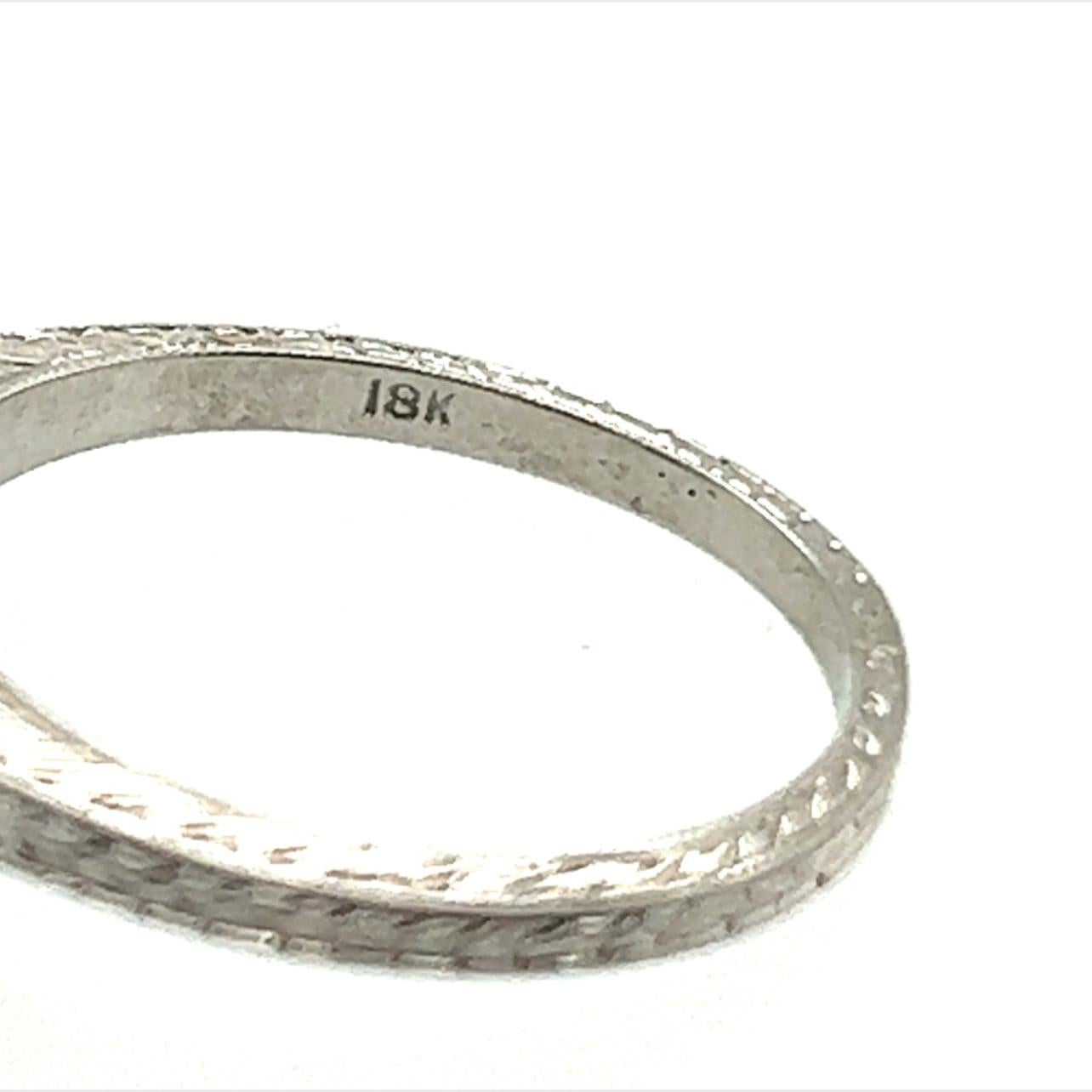 Women's or Men's Vintage Diamond Sapphire Engagement Ring .45ct 18K Deco Antique Original 1920's- For Sale