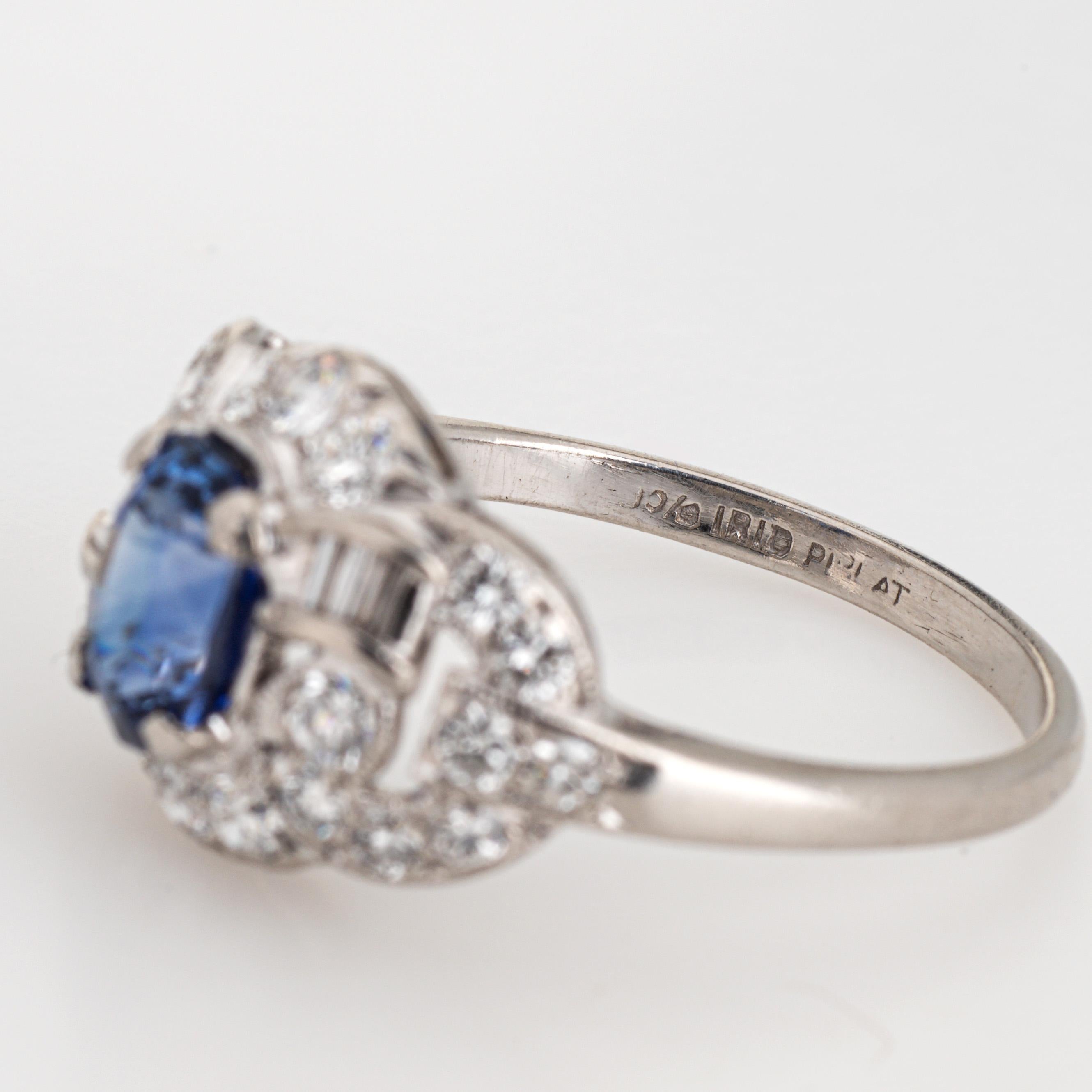 Vintage Diamant-Saphir-Ring Platin Gr. 7 Nachlass-Braut- Anniversary-Schmuck im Angebot 1