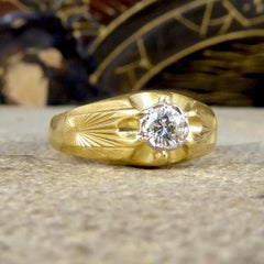 Bague gitane vintage en or jaune 18 carats sertie de diamants, c1975