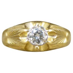 Vintage Diamond Set Gypsy Ring in 18ct Yellow Gold C1975