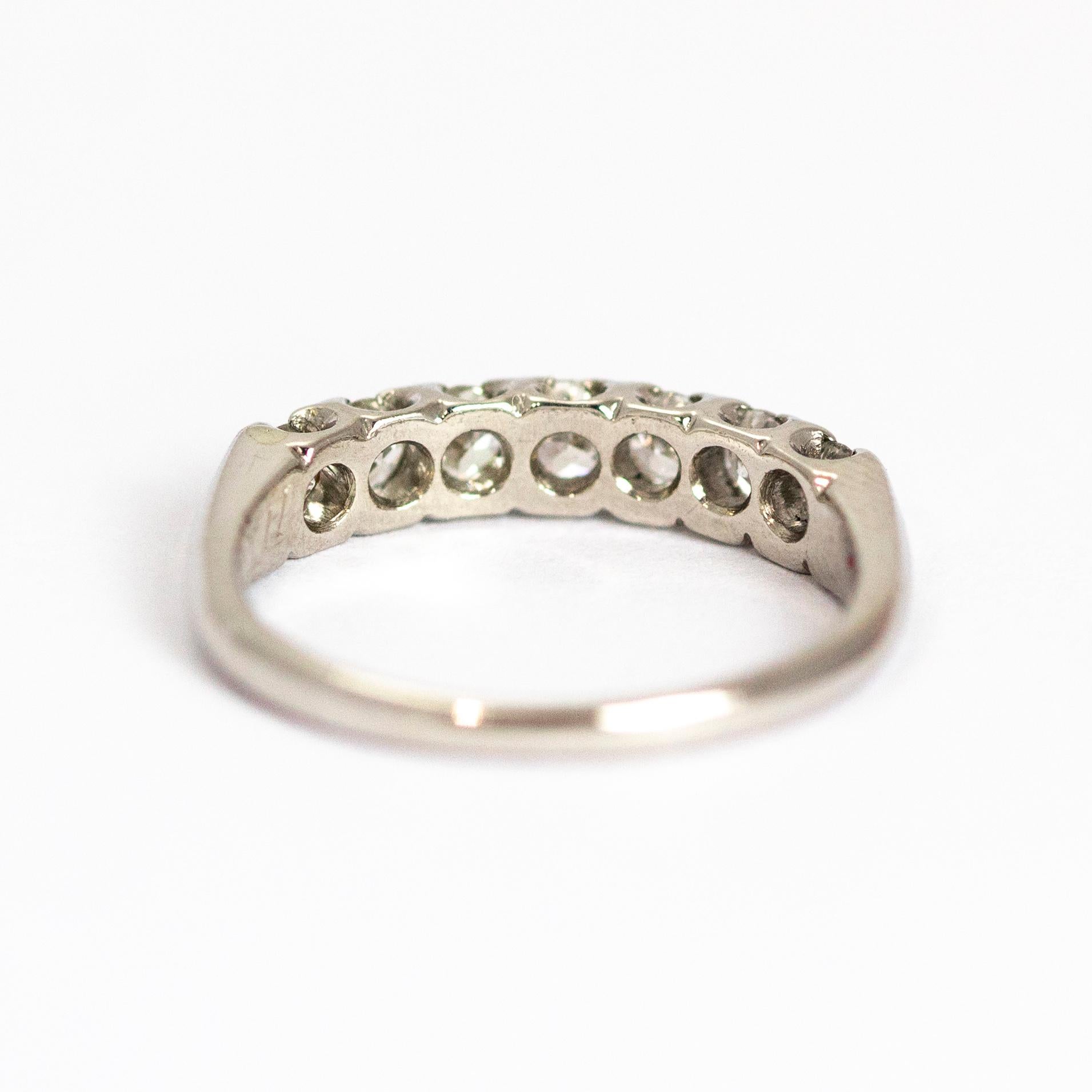 Modern Vintage Diamond Seven-Stone Platinum Ring