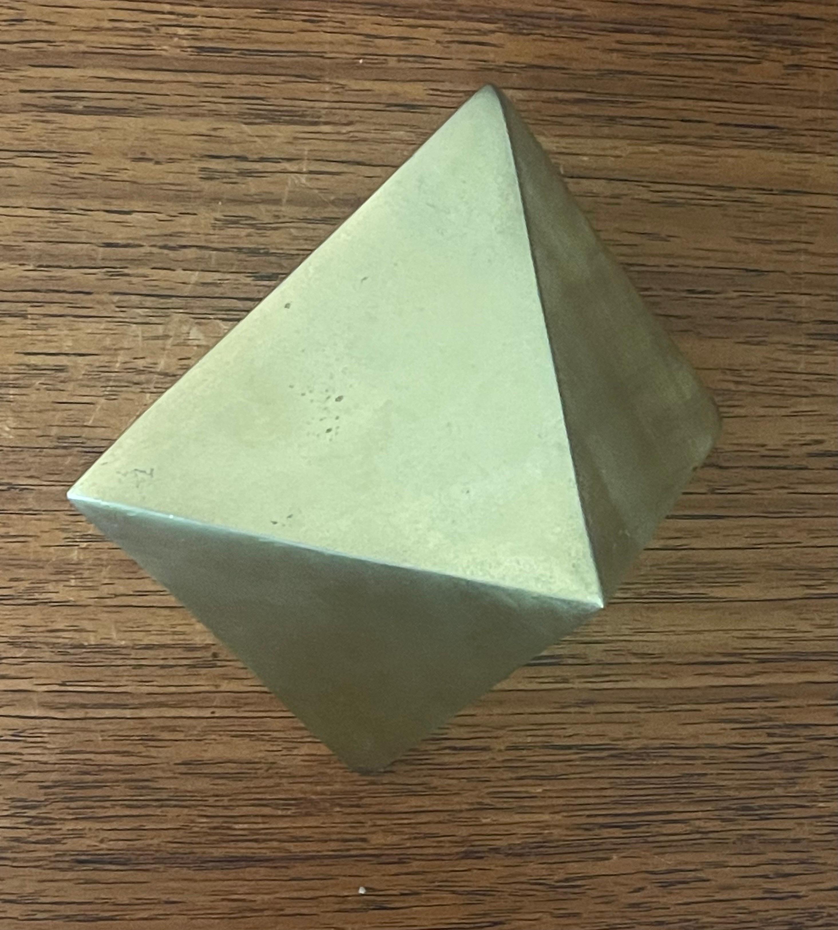 Vintage Diamond Shaped Brass Paperweight For Sale 4