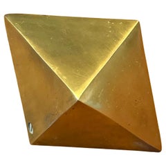 Vintage Diamond Shaped Brass Paperweight