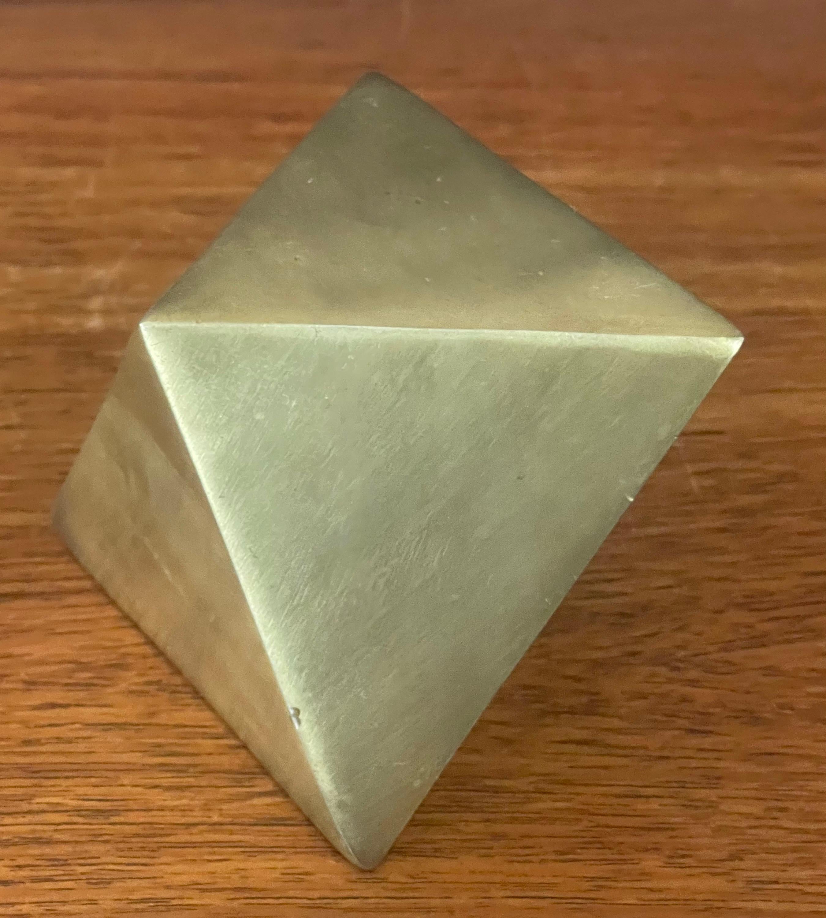 20th Century Vintage Diamond Shaped Brass Paperweight For Sale