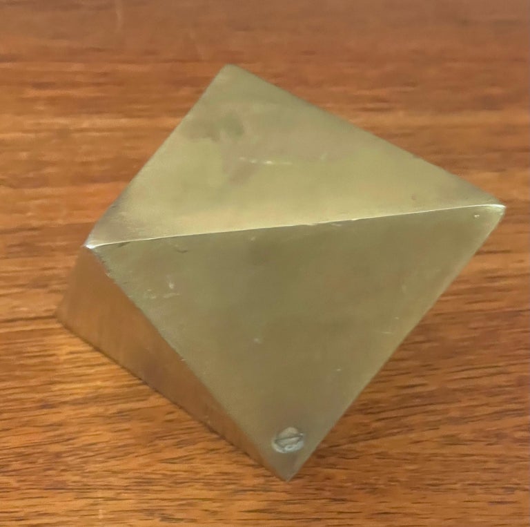 Vintage Diamond Shaped Brass Paperweight For Sale at 1stDibs