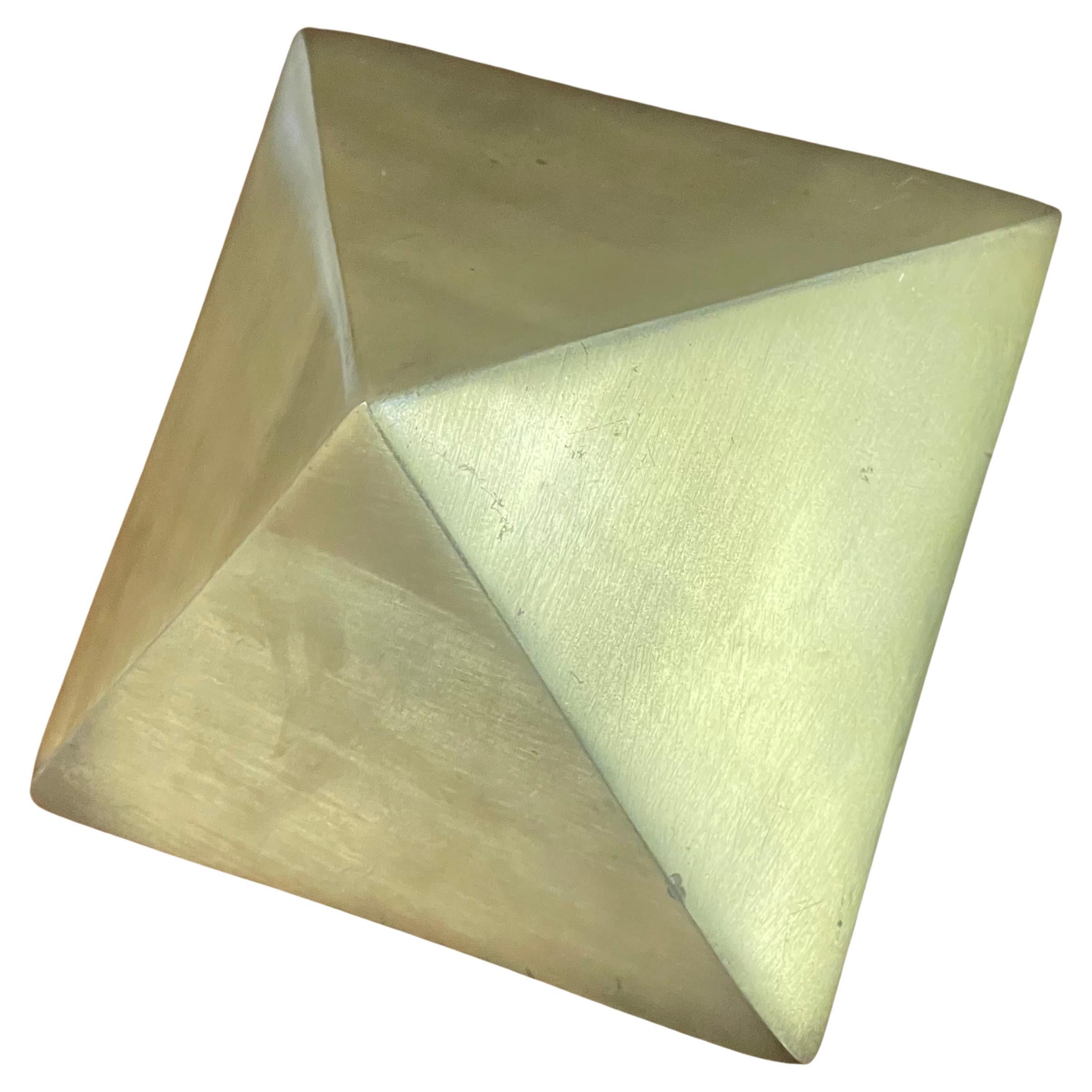 Vintage Diamond Shaped Brass Paperweight For Sale