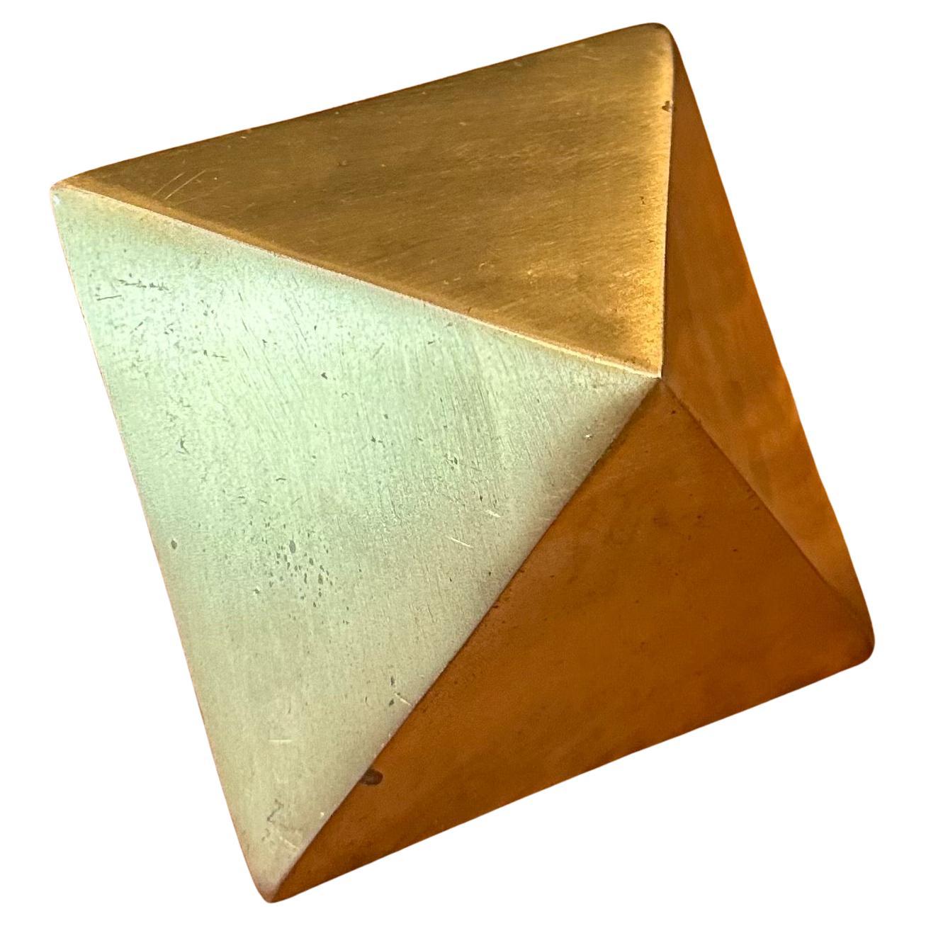 Vintage Diamond Shaped Brass Paperweight