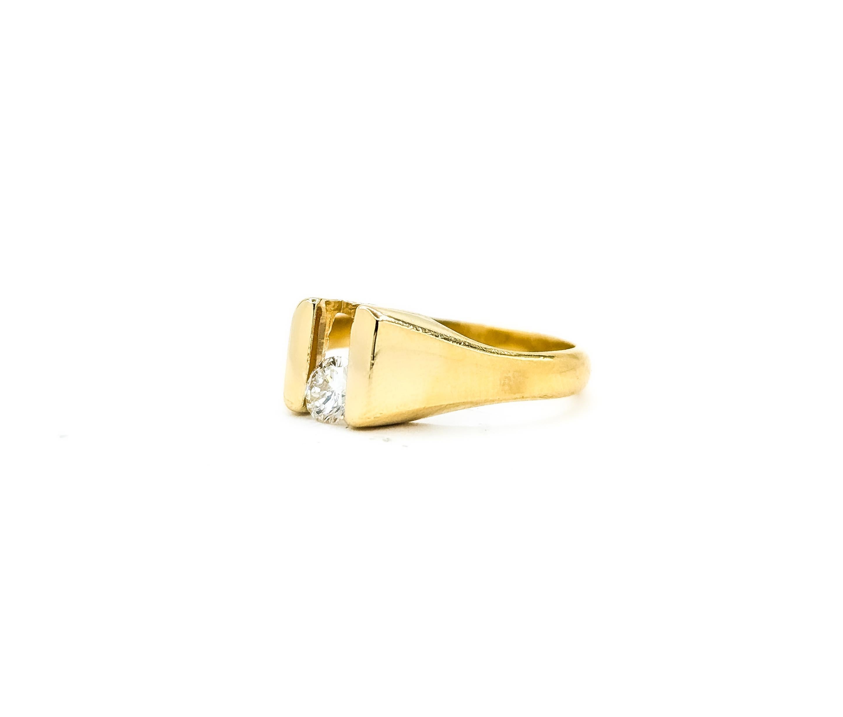 Diamant- Slider-Ring aus 14 Karat Gelbgold mit Vintage-Diamant 6