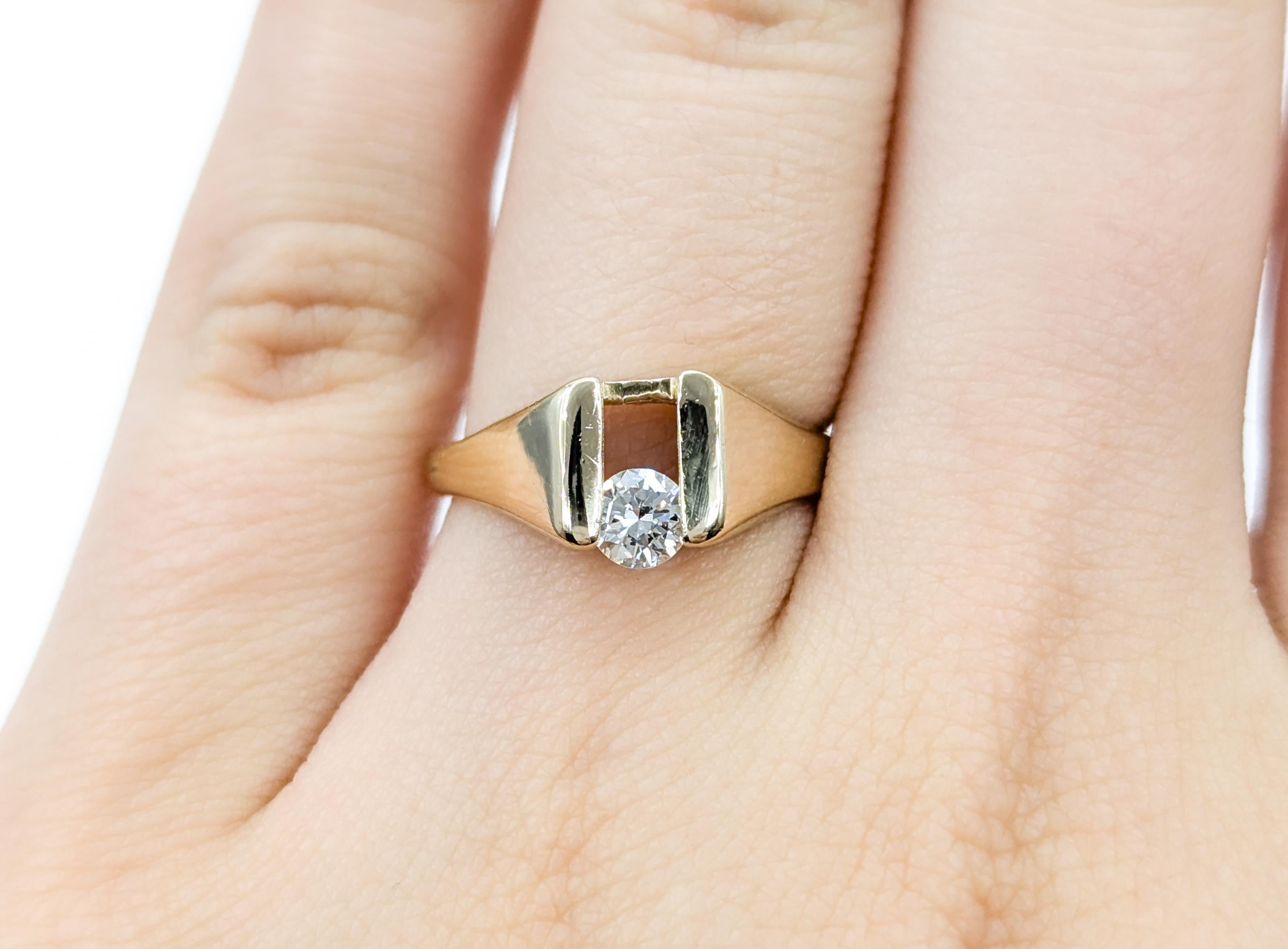 Diamant- Slider-Ring aus 14 Karat Gelbgold mit Vintage-Diamant 1