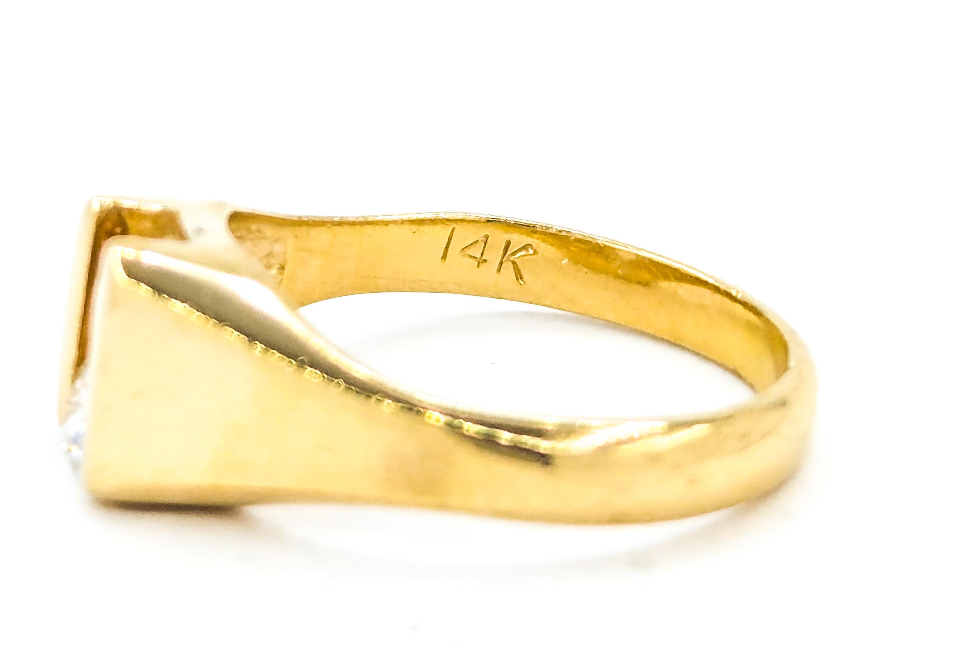 Diamant- Slider-Ring aus 14 Karat Gelbgold mit Vintage-Diamant 3