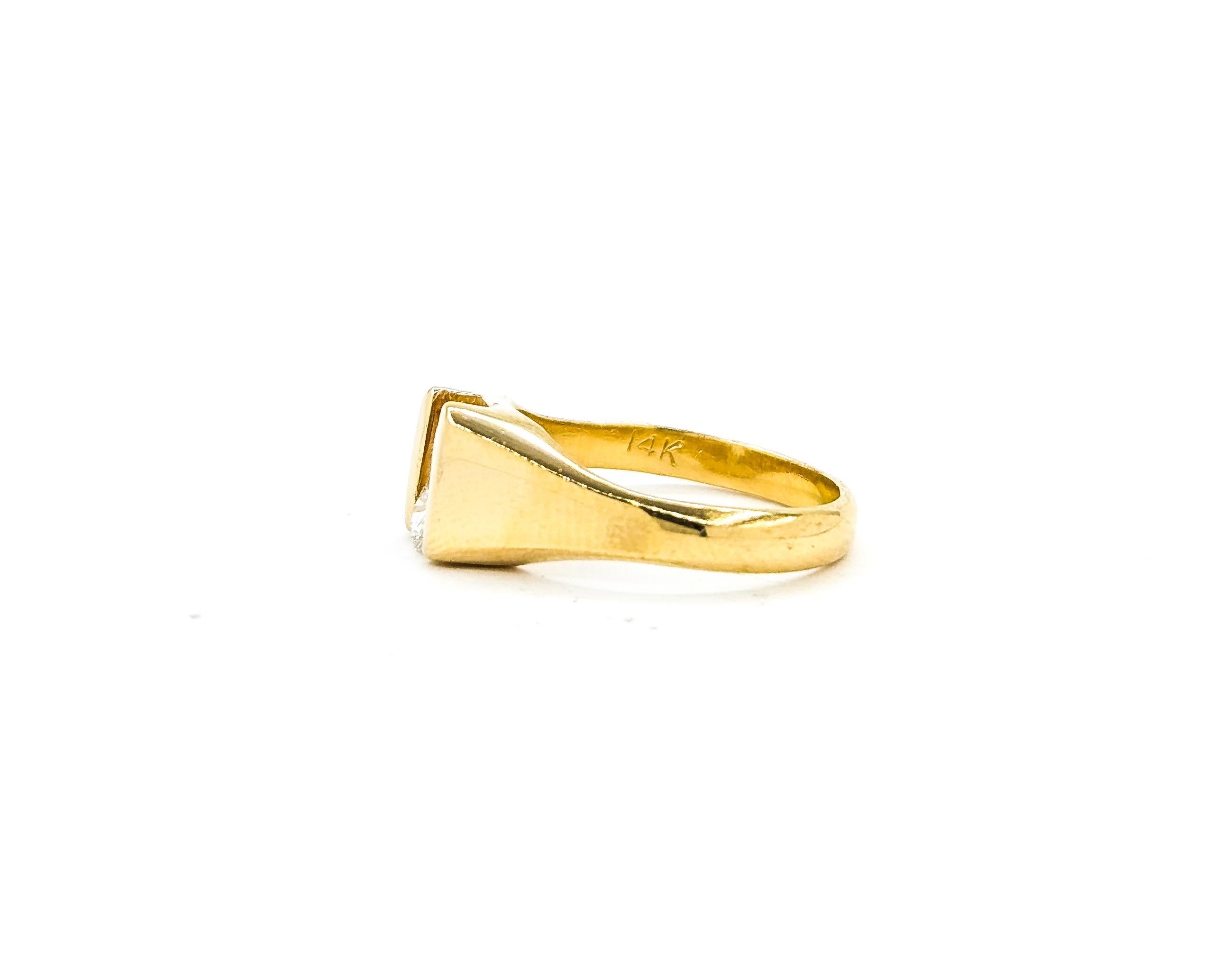 Diamant- Slider-Ring aus 14 Karat Gelbgold mit Vintage-Diamant 4