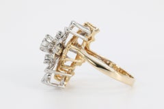 Vintage Diamond Snowflake Ring in 14k Two-Tone Gold