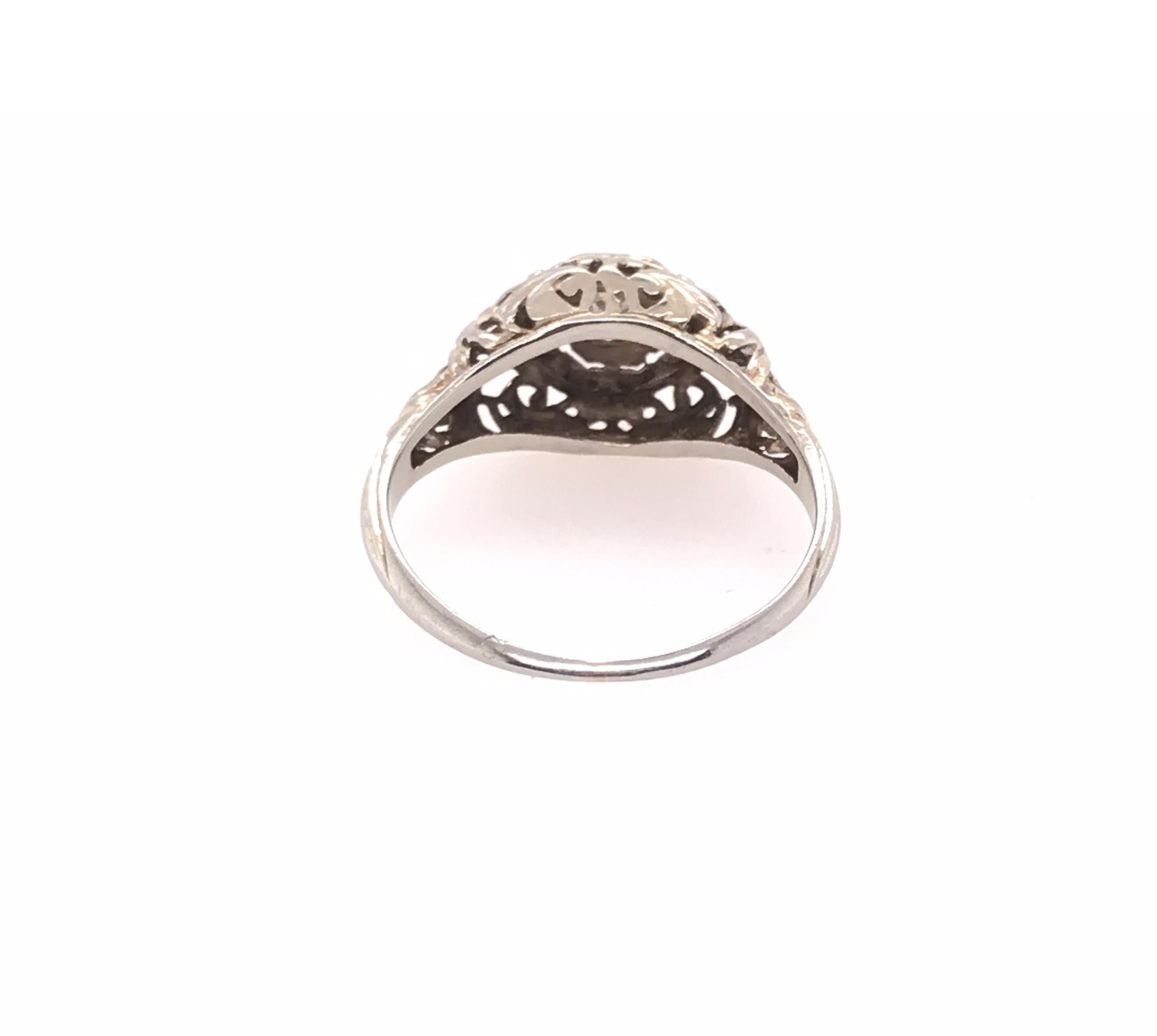 Women's Art Deco Diamond Engagement Ring .12ct Old European Original 1920's Antique 18K For Sale