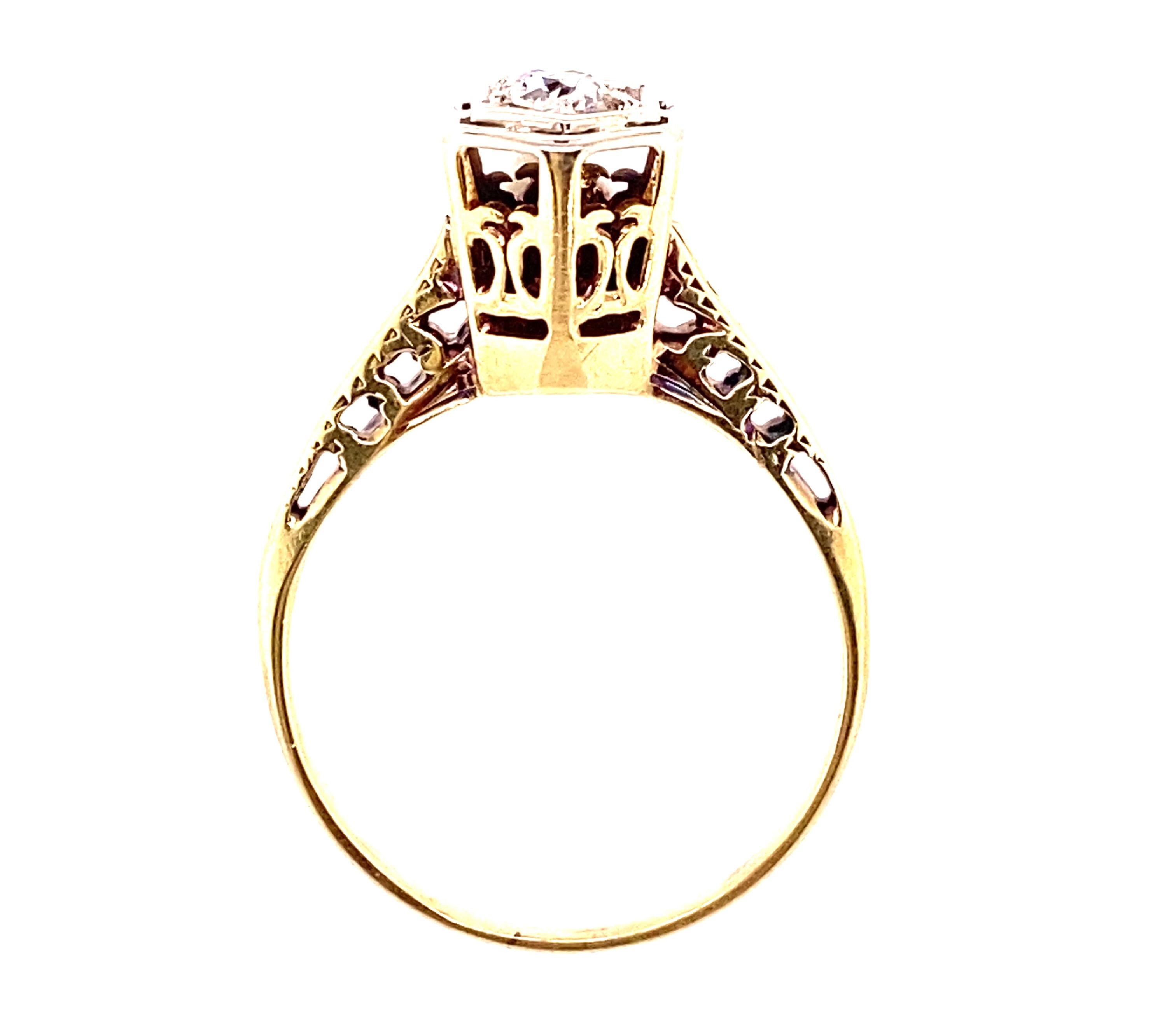 Genuine Original Art Deco Antique from 1940's Solitaire Engagement Ring .22ct Old European Cut Diamond 14K Gold


Featuring a Gorgeous Genuine F/VS .22ct Natural Old European Cut Natural Mined Diamond Center

Rare Yellow Gold with White Gold Top Art