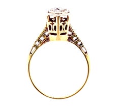 Art Deco Solitaire Diamond Ring .22ct F/VS Original 1920's Antique 14K Gold