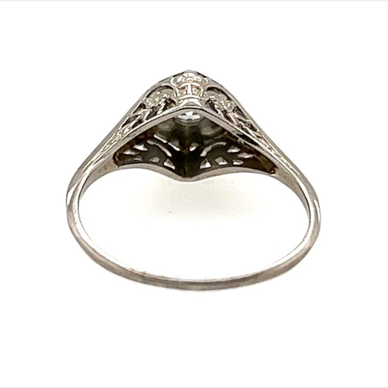 Old European Cut Vintage Diamond Solitaire Engagement Ring .30ct Belais Bros 18K Deco Original 19 For Sale