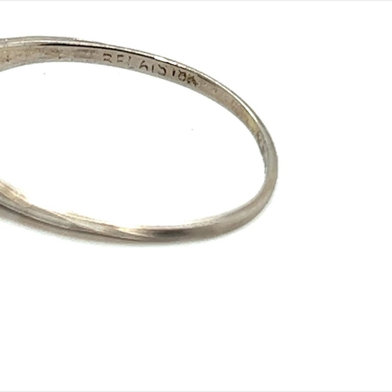 Women's or Men's Vintage Diamond Solitaire Engagement Ring .30ct Belais Bros 18K Deco Original 19 For Sale