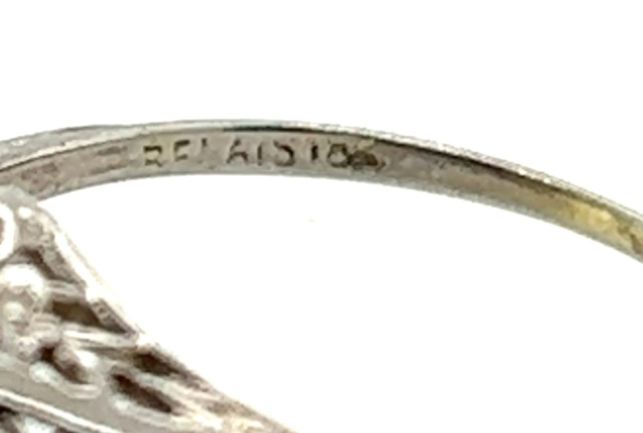Vintage Diamond Solitaire Engagement Ring .30ct Belais Bros 18K Deco Original 19 In Good Condition In Dearborn, MI