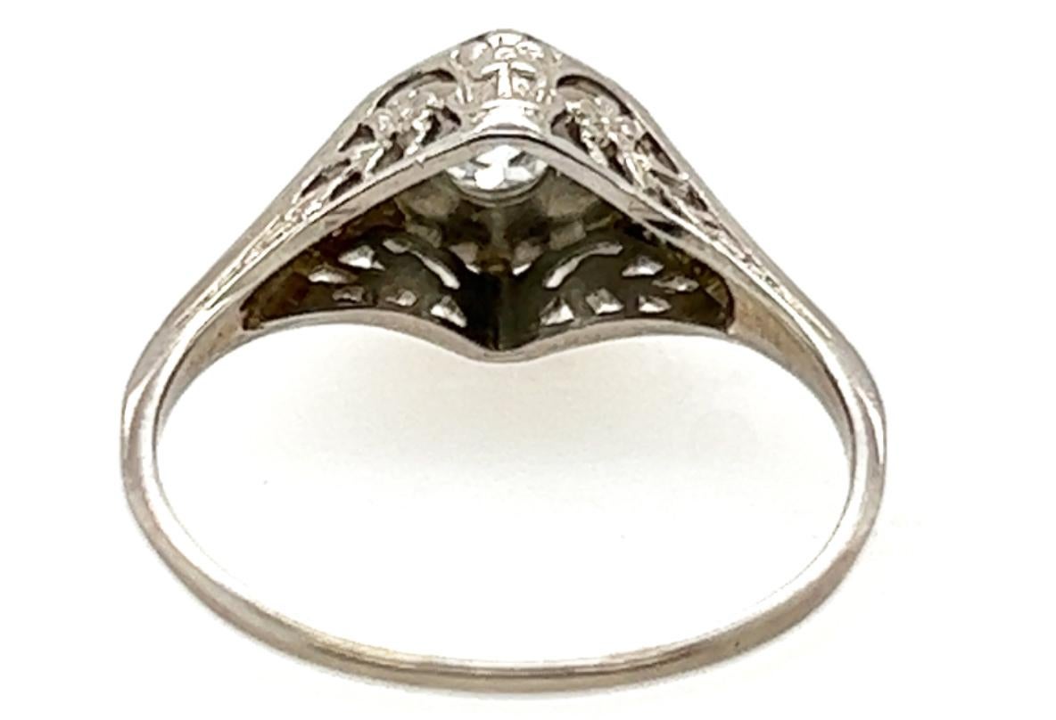 Women's or Men's Vintage Diamond Solitaire Engagement Ring .30ct Belais Bros 18K Deco Original 19