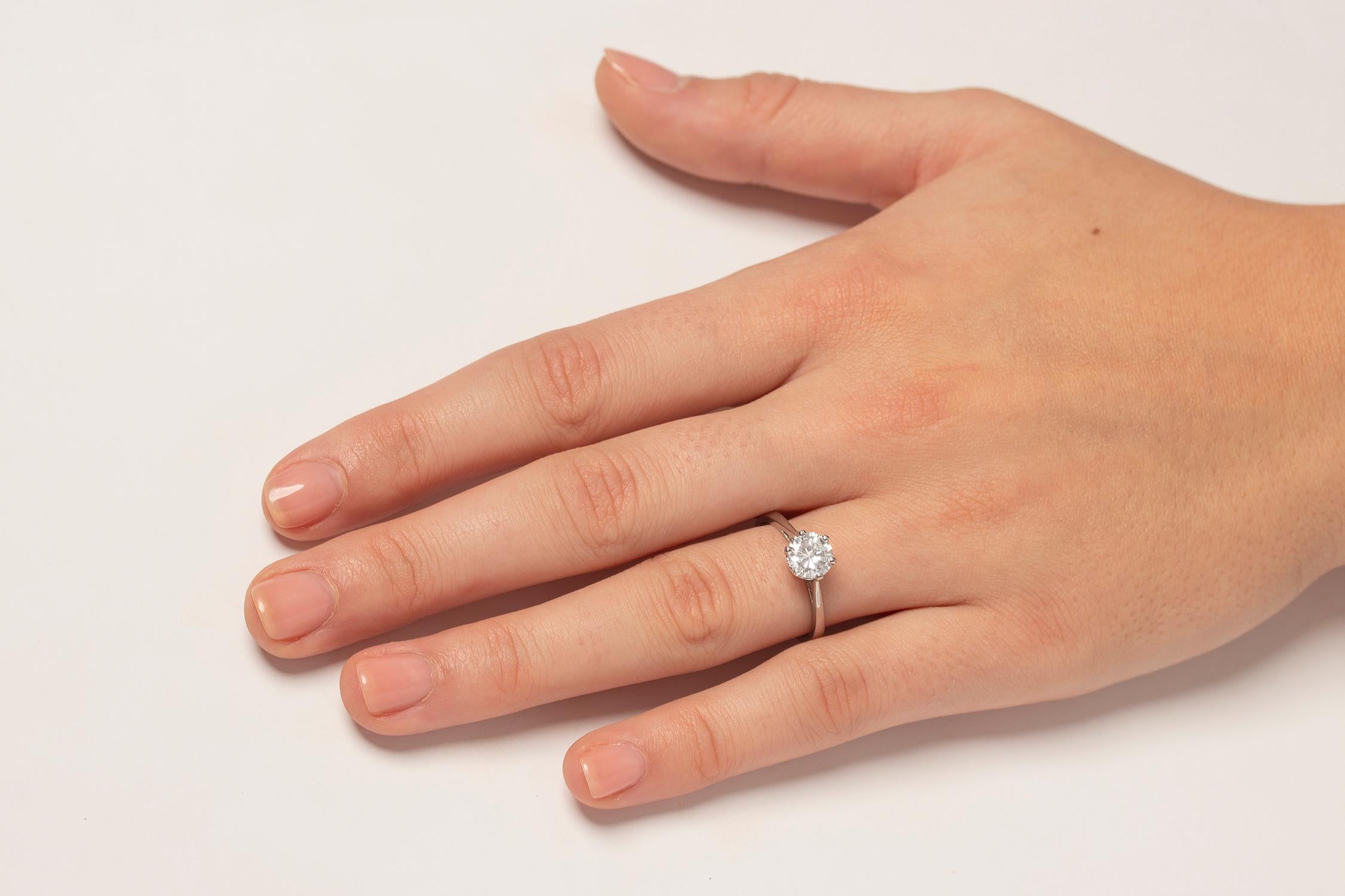 Vintage Diamond Solitaire Engagement Ring, circa 1950s 1