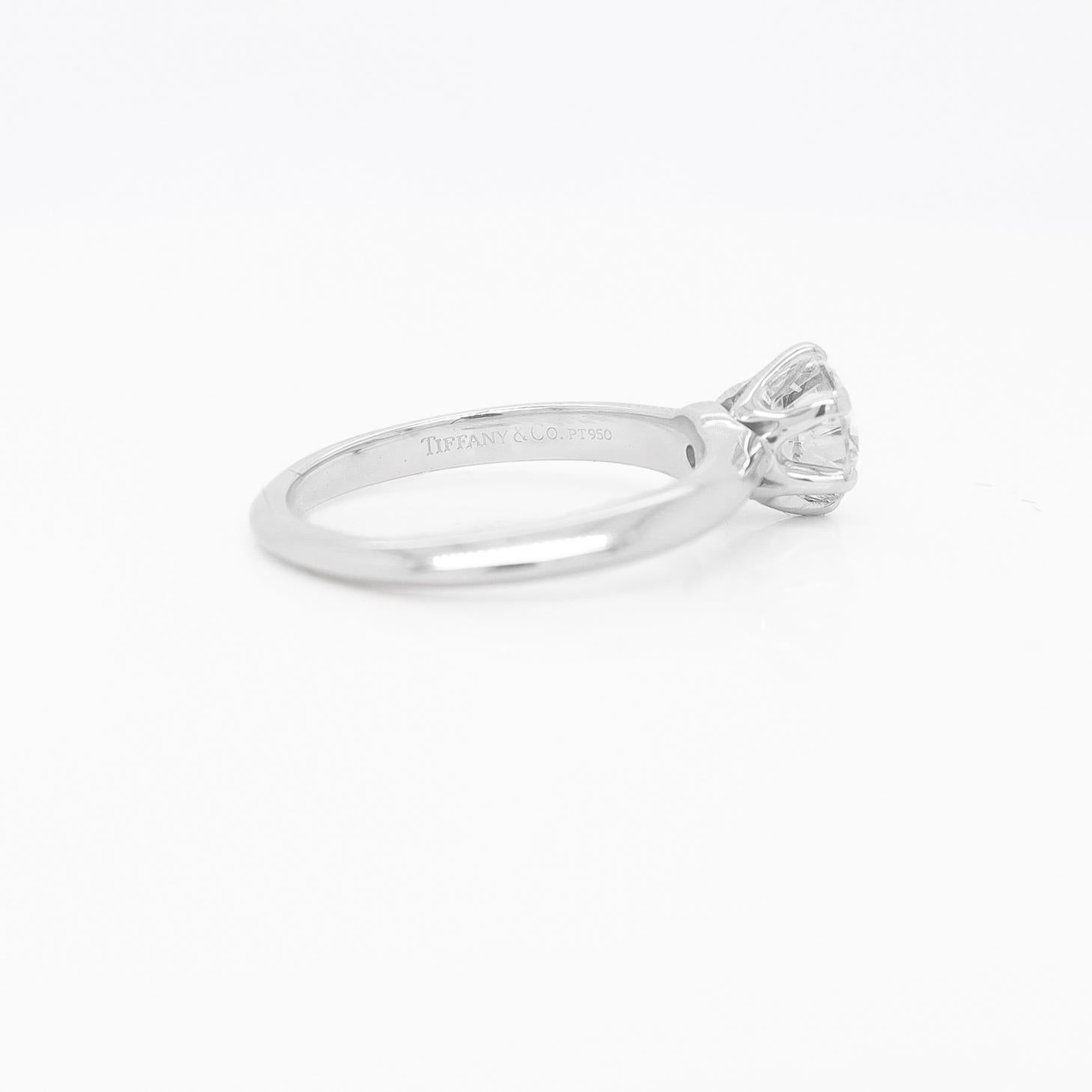 Vintage Diamond Solitaire Engagement Ring with a Tiffany & Co. Platinum Setting For Sale 6