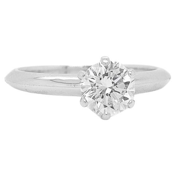 Vintage Diamond Solitaire Engagement Ring with a Tiffany & Co. Platinum Setting For Sale