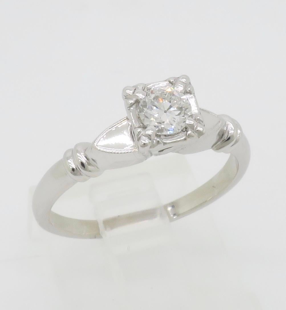Solitaire en diamant vintage en vente 6