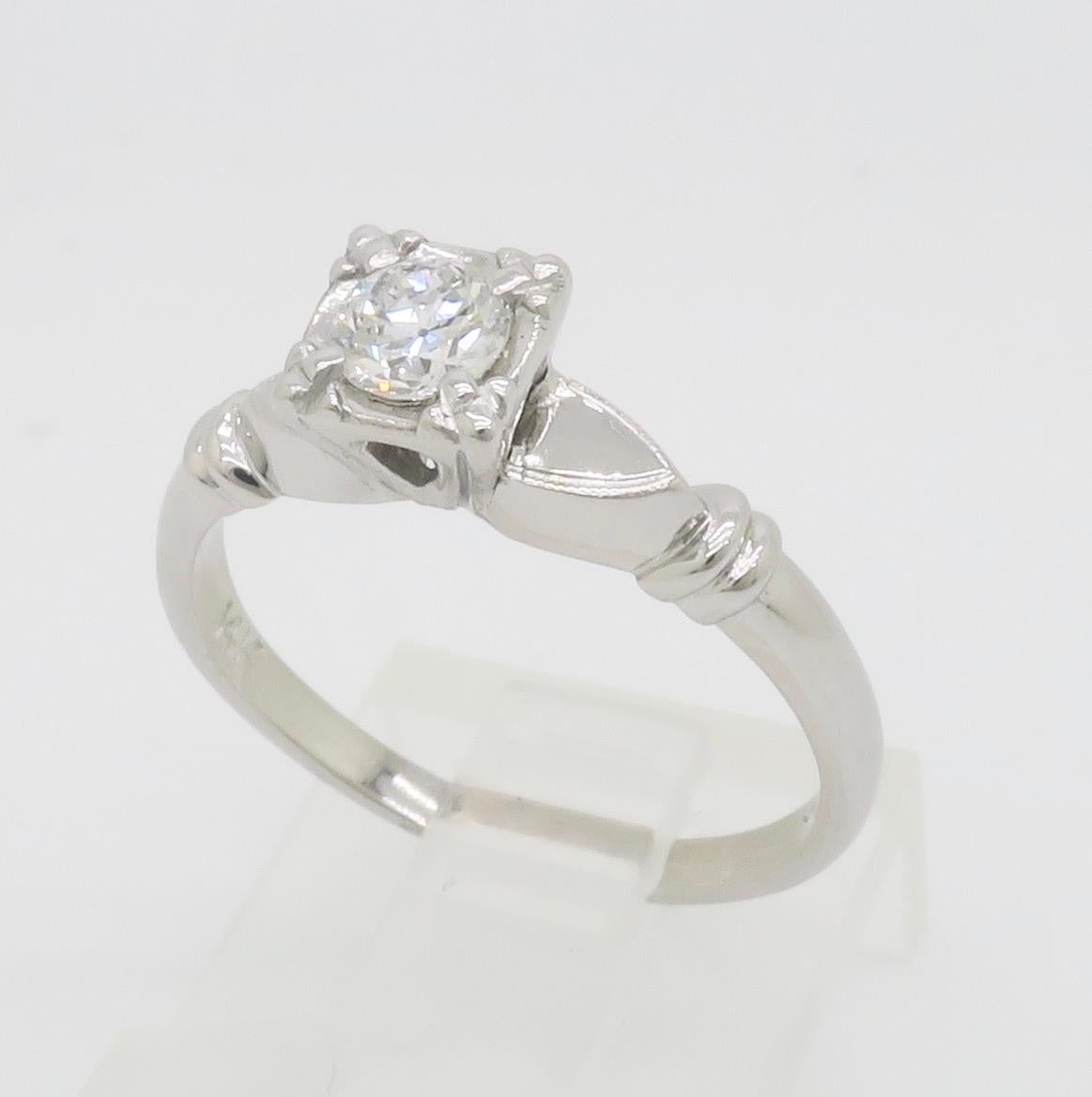 Solitaire en diamant vintage en vente 7
