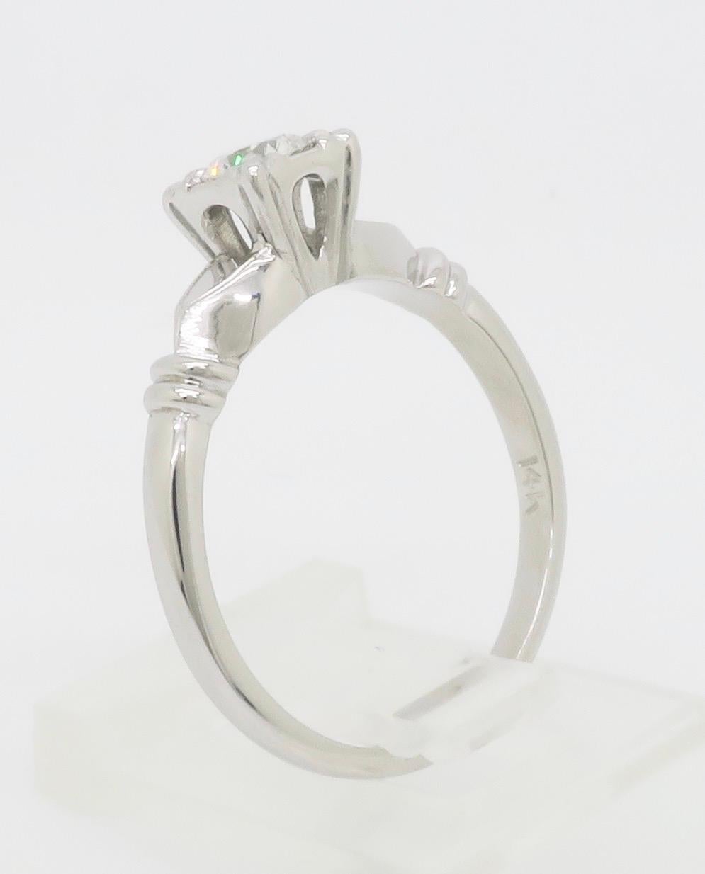 Solitaire en diamant vintage en vente 9