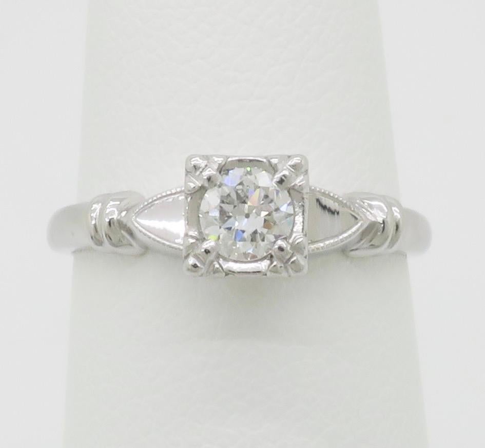 Solitaire en diamant vintage Pour femmes en vente