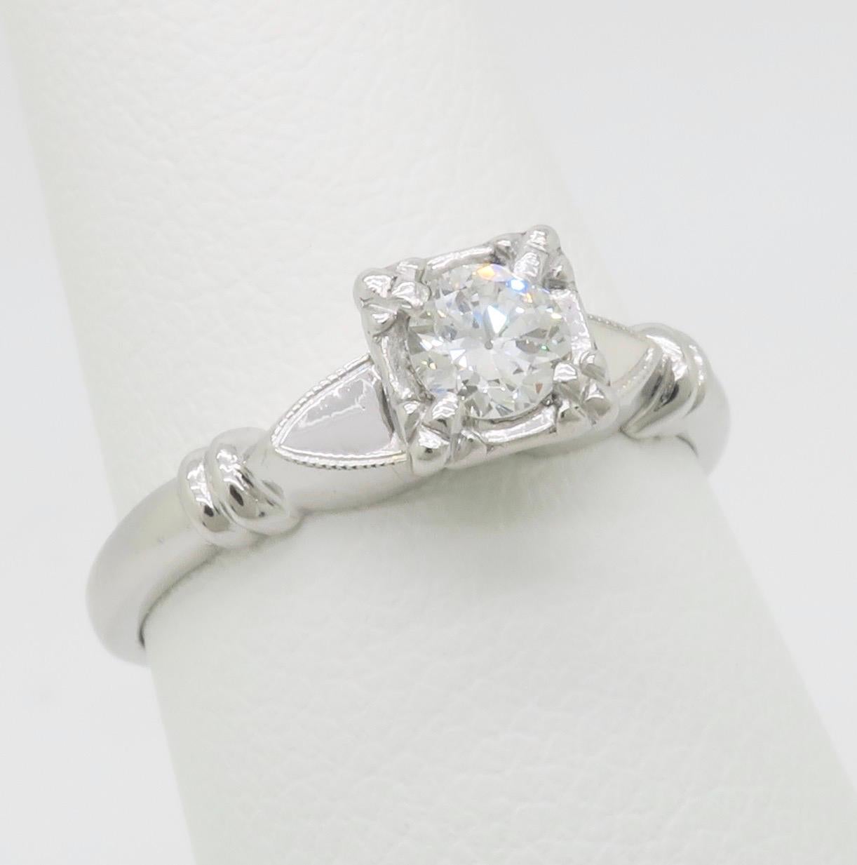Solitaire en diamant vintage en vente 2