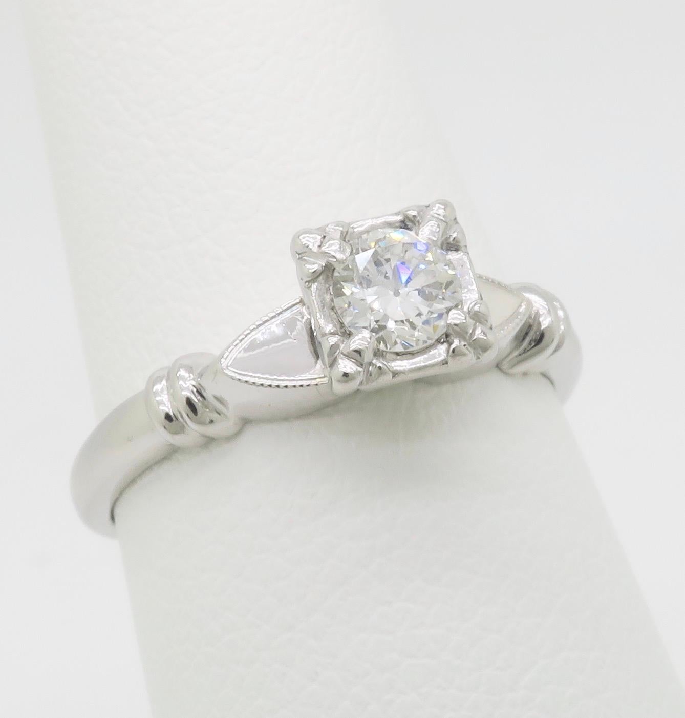 Solitaire en diamant vintage en vente 3