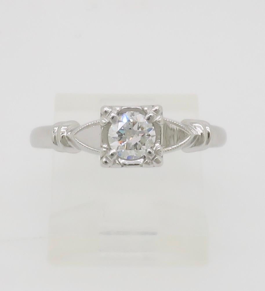 Solitaire en diamant vintage en vente 4