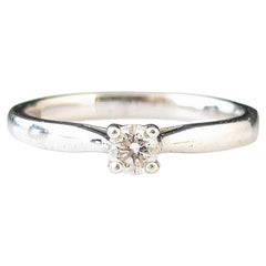 Vintage diamond solitaire ring, 9k white gold, Engagement rings