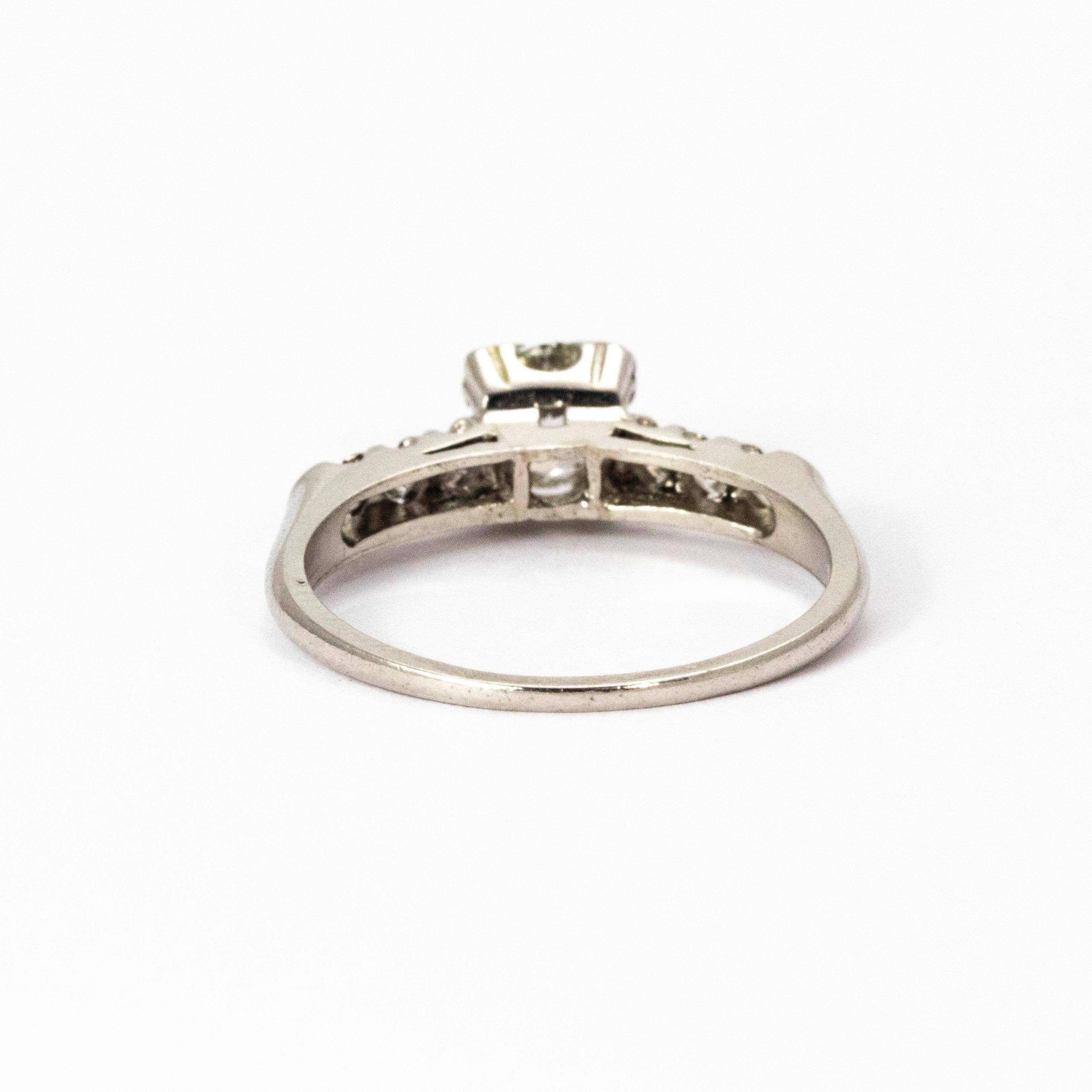Old European Cut Vintage Diamond Solitaire Ring For Sale