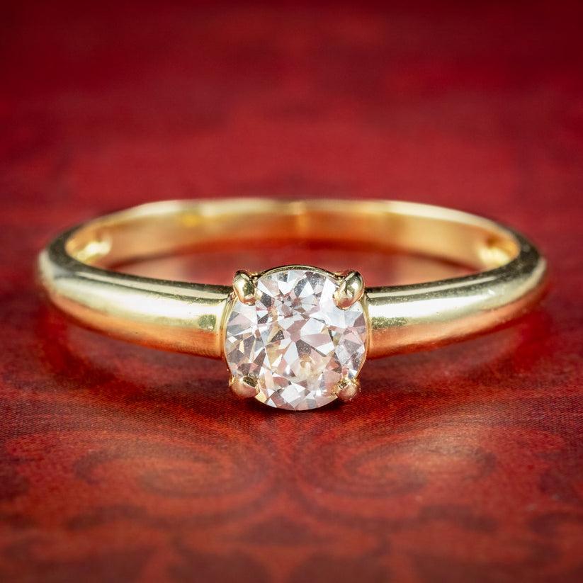 Vintage Diamond Solitaire Ring in 0.80ct Diamond For Sale