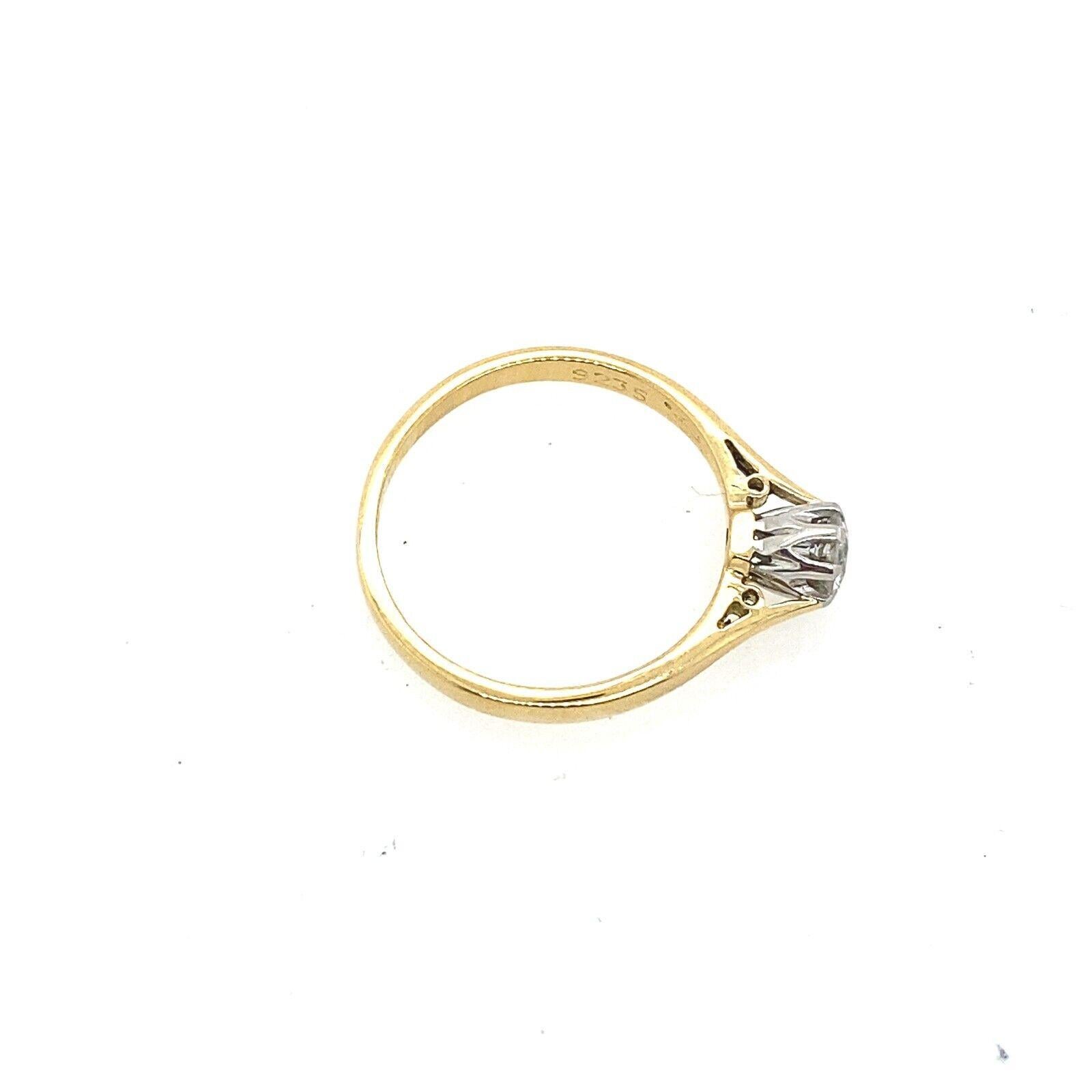 Vintage Diamant Solitär Ring Set mit 0,25ct in 18ct Gelb & Platin Gold im Zustand „Hervorragend“ im Angebot in London, GB