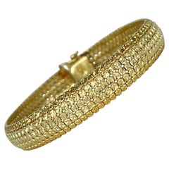 Bracciale vintage con diamanti a taglio quadrato e design a piramide 14k