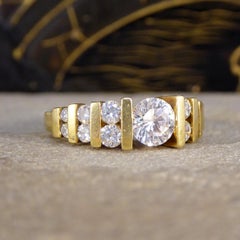 Vintage Diamond Stage Stepped Ring in 18ct Yellow Gold
