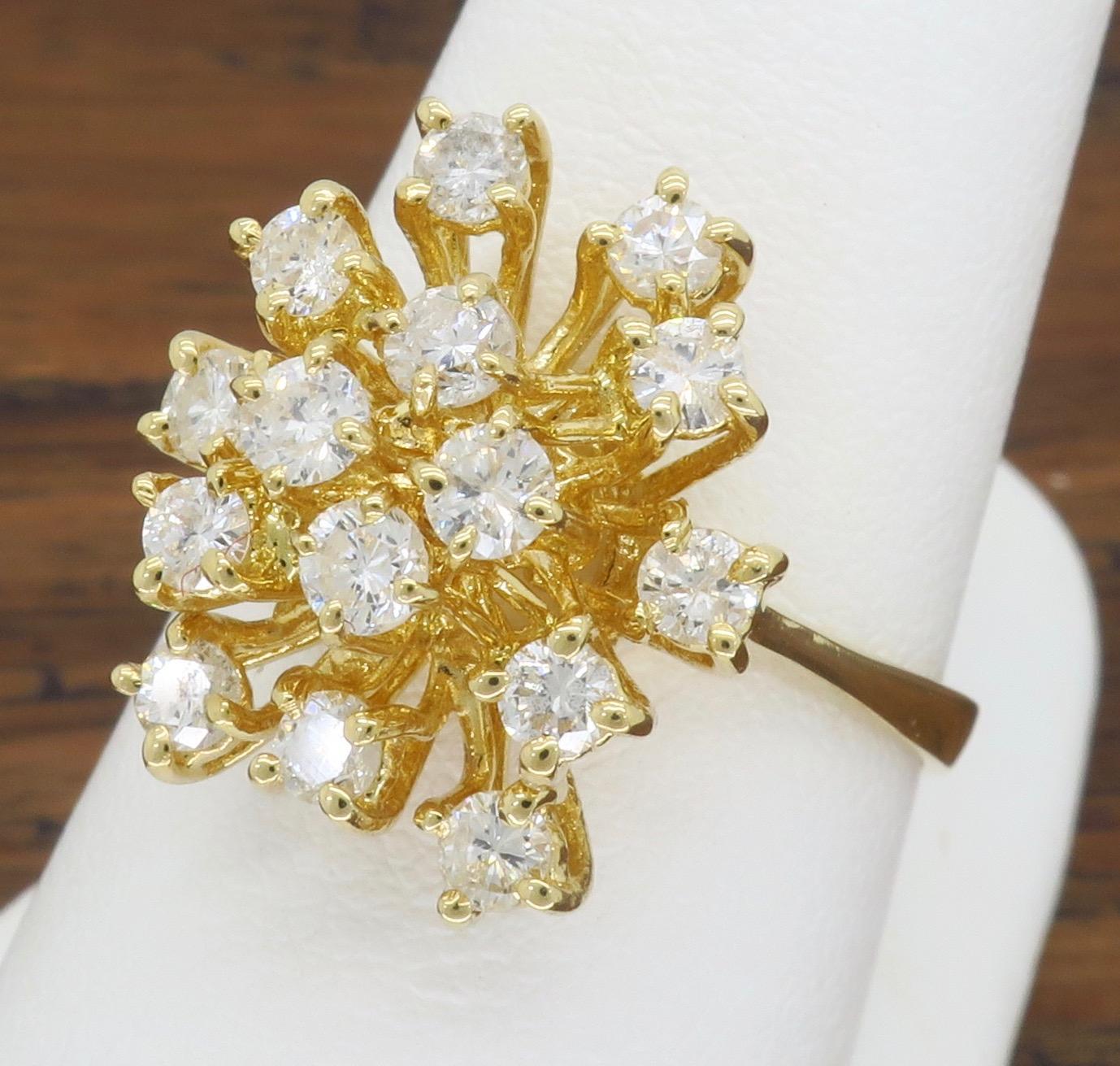 vintage starburst diamond ring