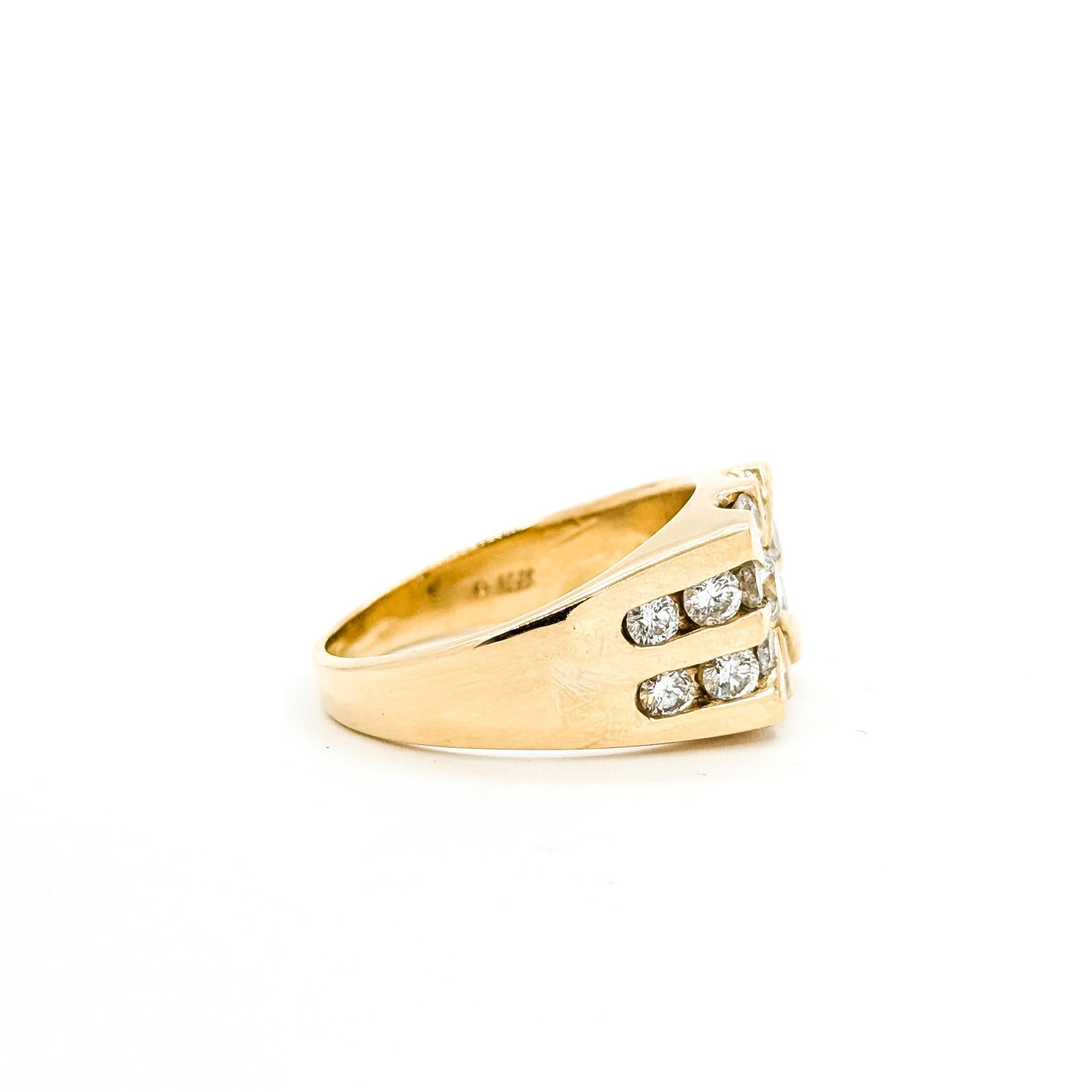Vintage Diamond Starburst Ring in 14k Gelbgold im Angebot 1