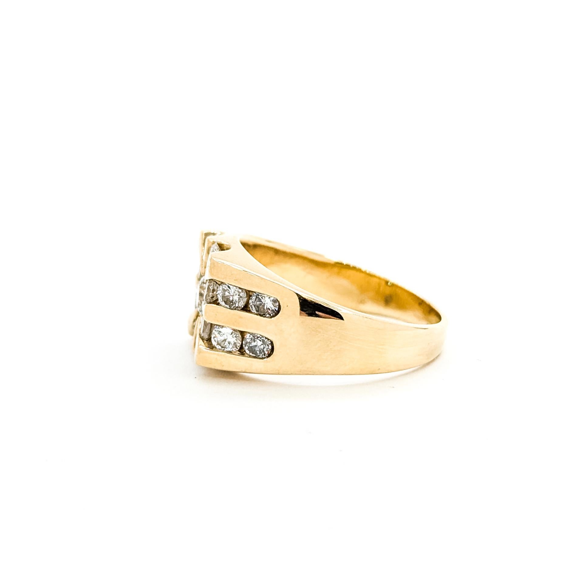 Vintage Diamond Starburst Ring in 14k Gelbgold im Angebot 3