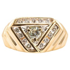 Vintage Diamond Statement Band in 14K Yellow Gold