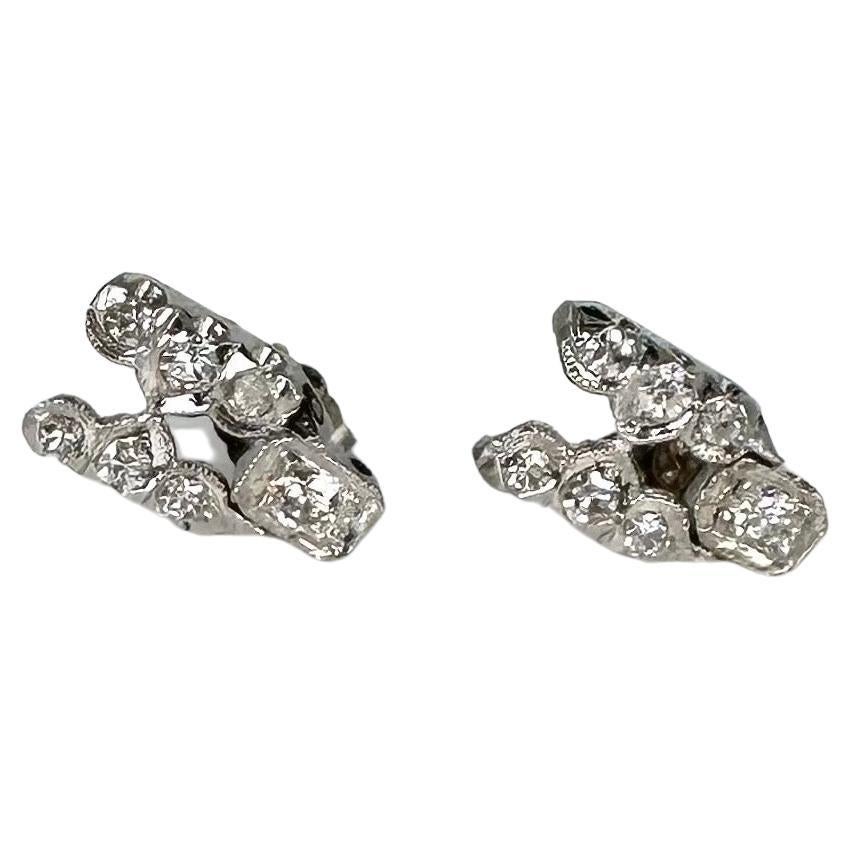 Vintage Diamond Stud Earrings For Sale