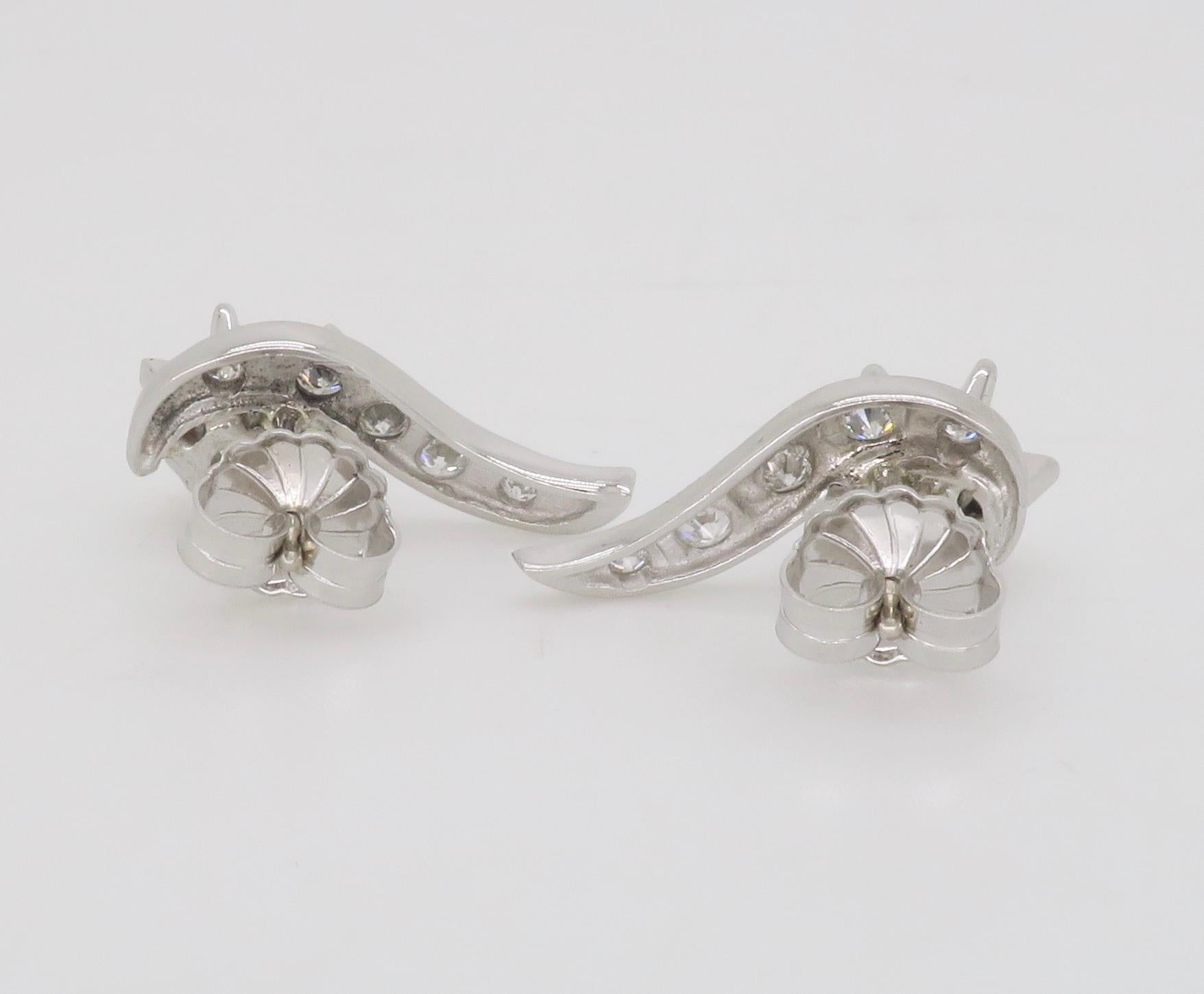Vintage Diamond Stud Earrings with 2.62CTW of Diamonds For Sale 2